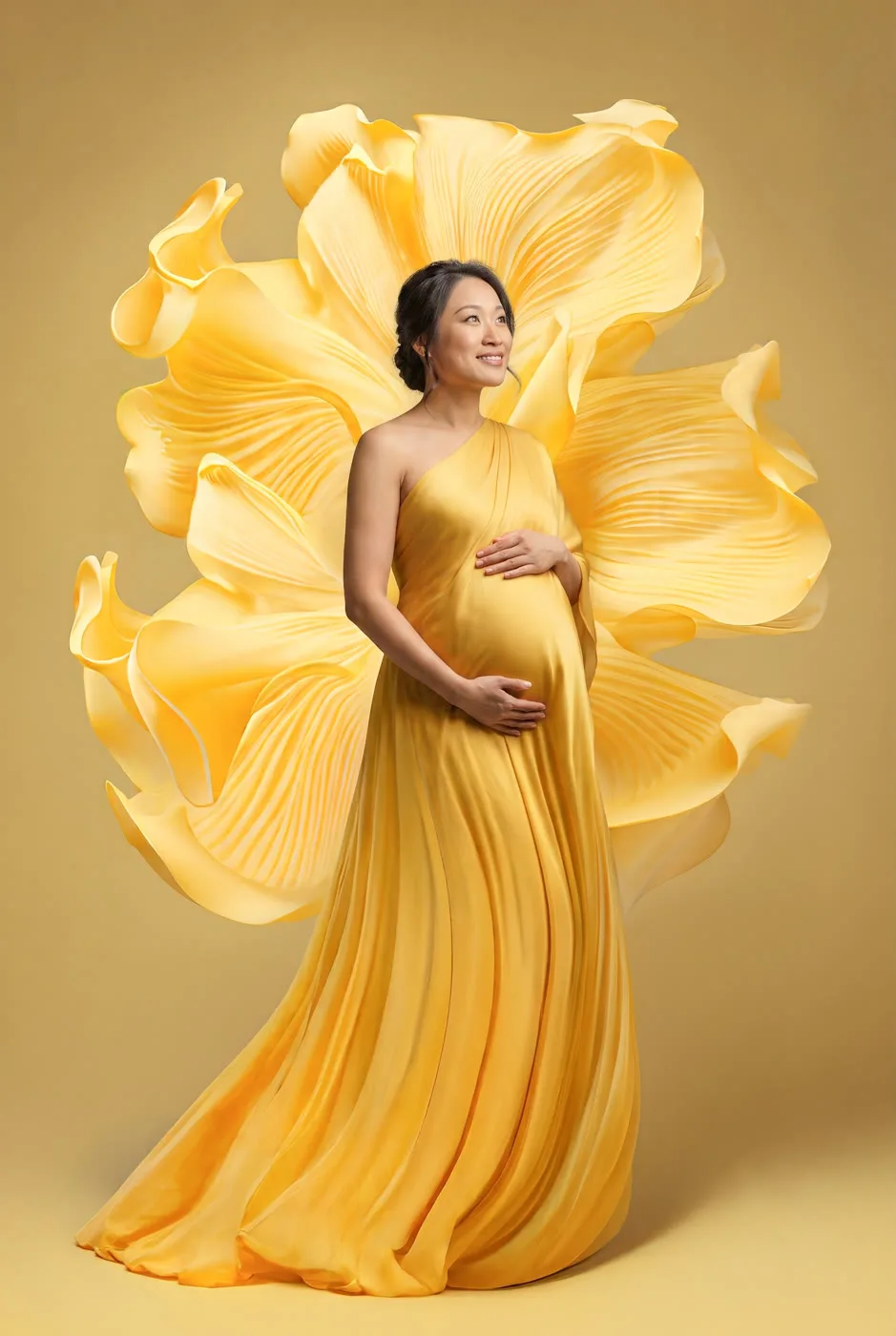 Photo artistique grossesse — rose jaune, Amour et Lumière